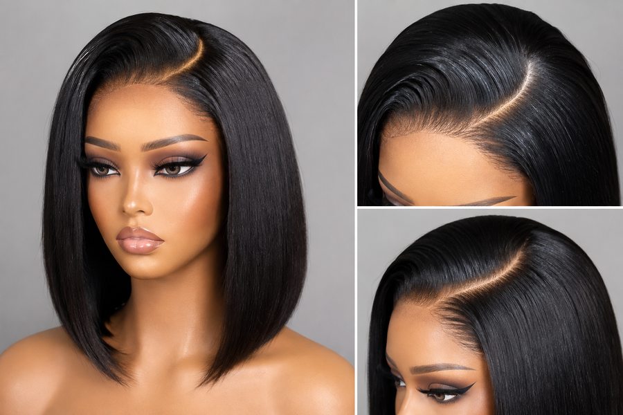 Kinky Bob straight hair