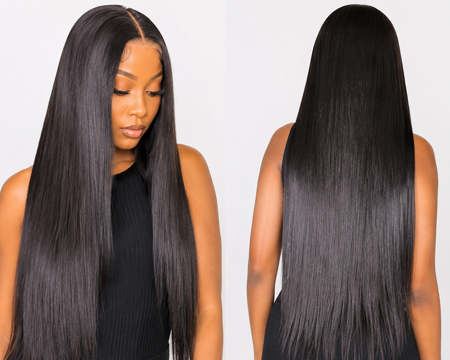 13×4 Invisible HD Lace 40 Inch Straight Human Hair Glueless Wig – 300% Density