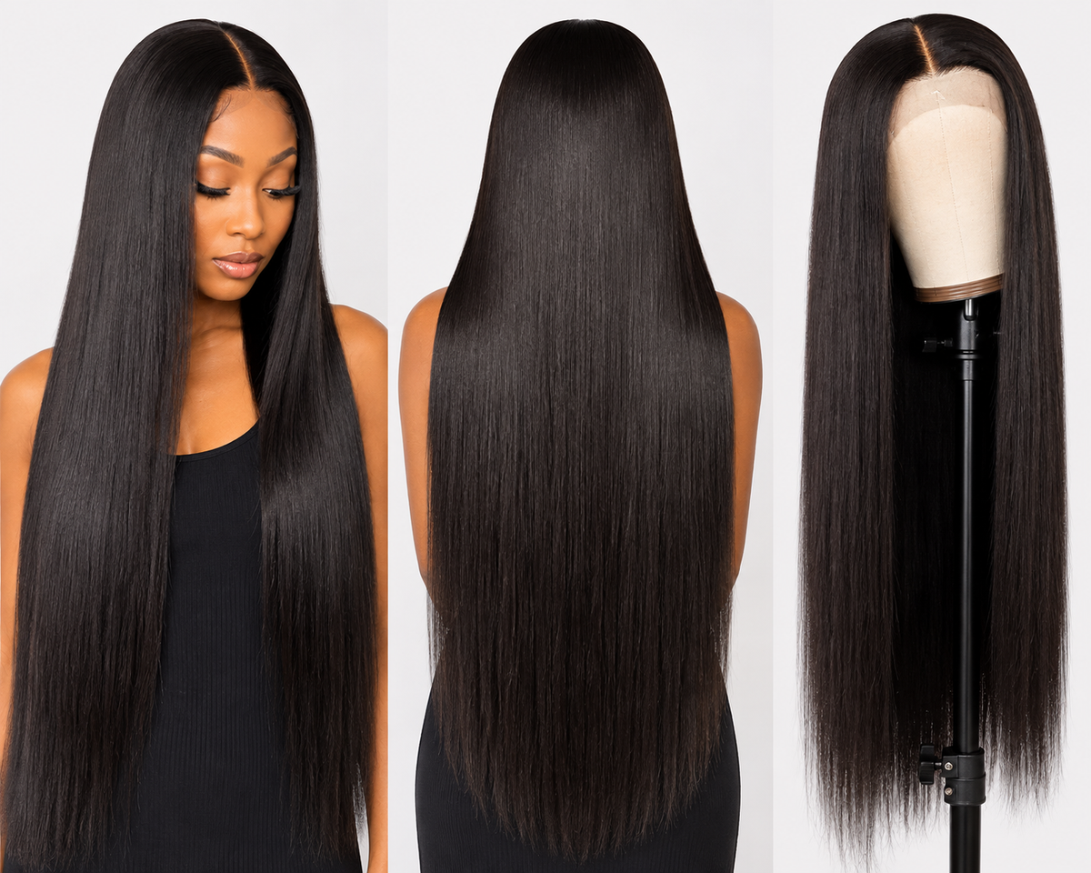 13×4 Invisible HD Lace 40 Inch Straight Human Hair Glueless Wig – 300% Density