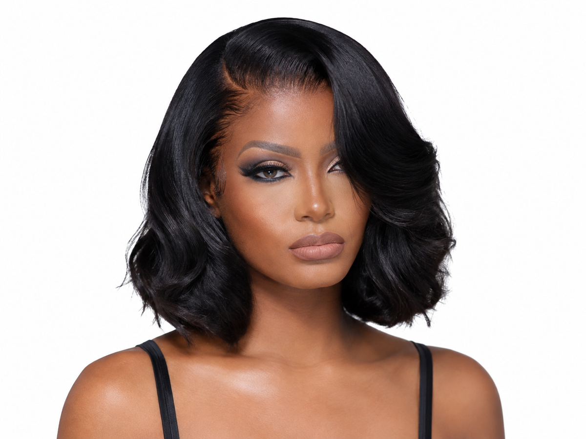 6*6 Hd Lace side parting 18inch human glueless wig with 250% density