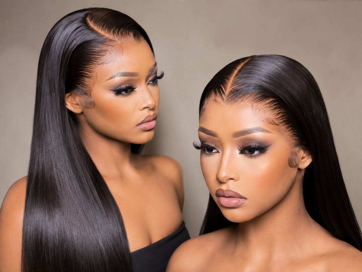 32inch  Lagos hairline human hair, 13*4 Transparent Lace ,Natural color, Straight hair
