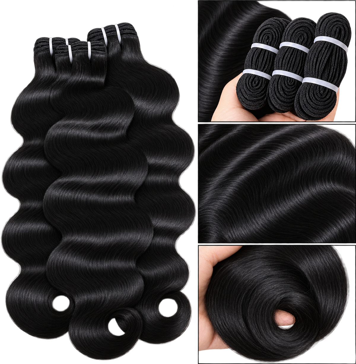 100% Body Wave Virgin Human Hair Bundles – Unprocessed