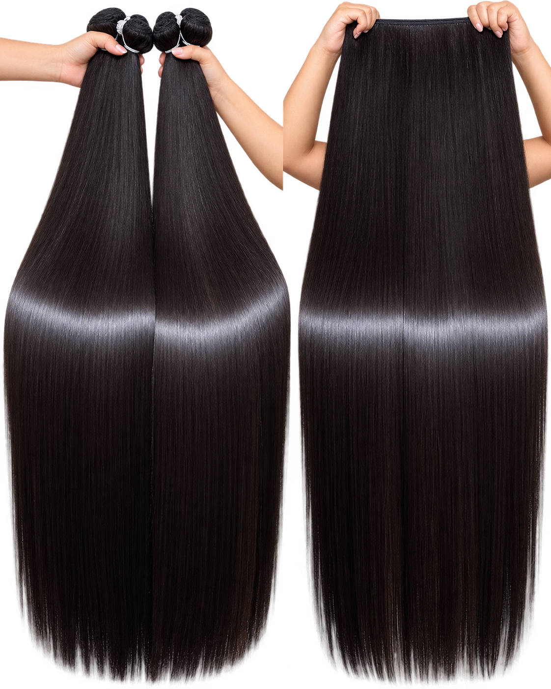 100% Straight Virgin Human Hair – 3 Bundle Deal 36/38/40 Inch