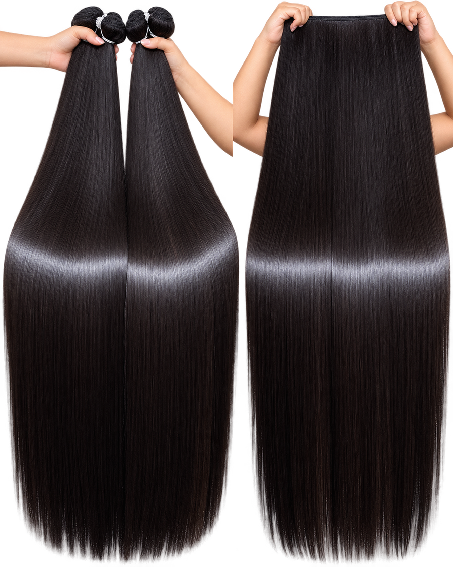 100% Straight Virgin Human Hair – 3 Bundle Deal 36/38/40 Inch