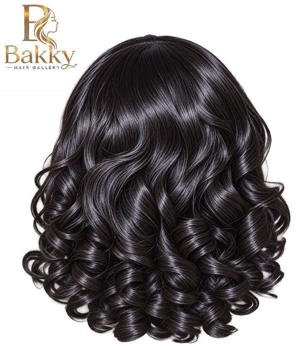 16-Inch Natural Black Layered Curly Wig – 5×5 HD Lace, 250% Density