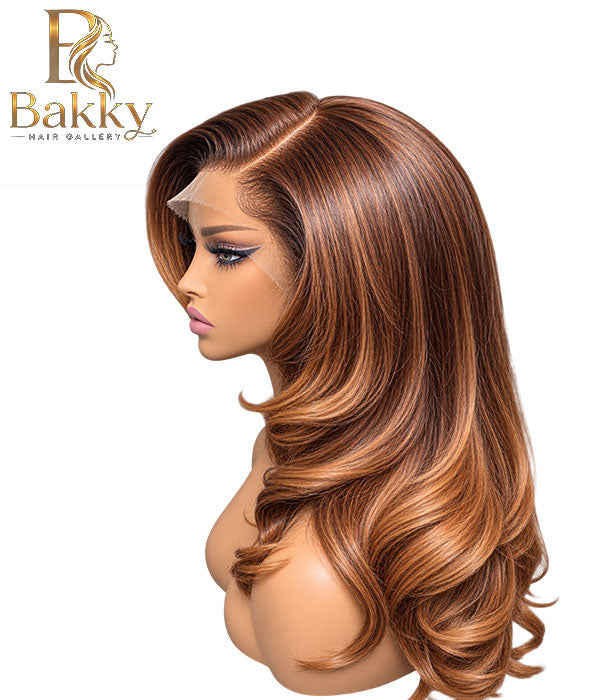 18-Inch Layered Glueless Wig – 13×4 HD Lace, 250% Density