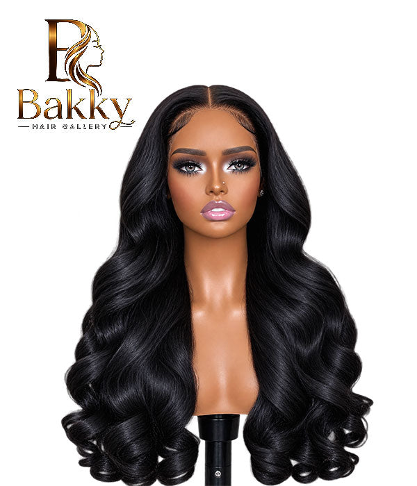 28-Inch Raw Human Hair Glueless Wig – 13×4 HD Lace, 300% Density