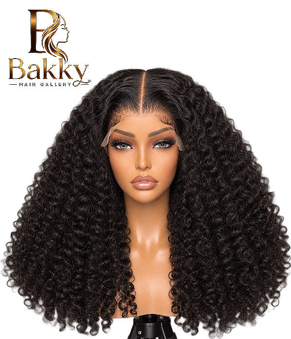 20-Inch Burmese Curly Glueless Wig – 5×5 Transparent Lace, 250% Density