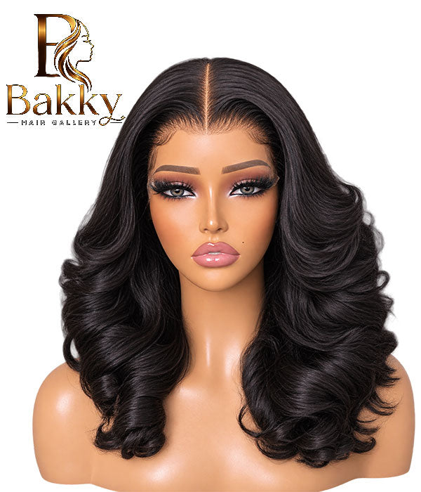 18-Inch Body Wave Human Hair Wig – 6×6 Lace, Side Part, Glueless, 250% Density