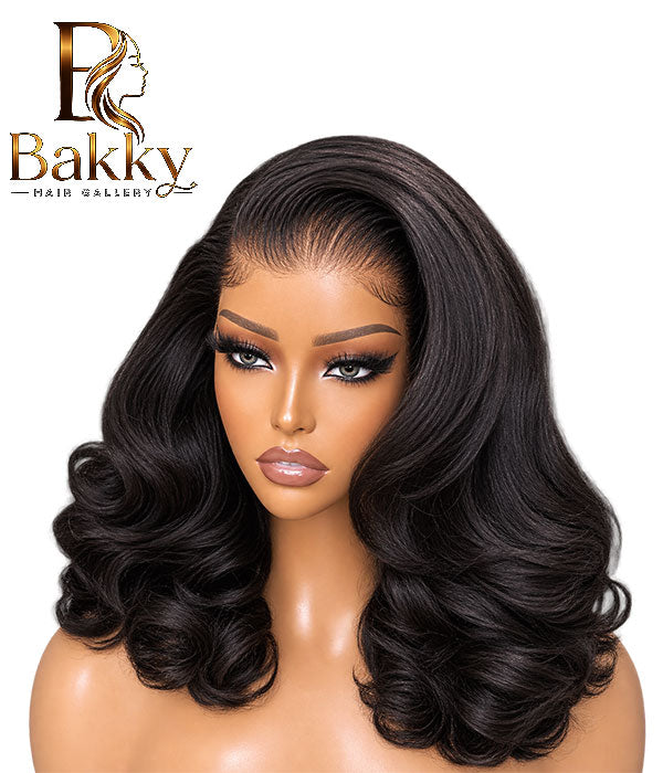 18-Inch Body Wave Human Hair Wig – 6×6 Lace, Side Part, Glueless, 250% Density