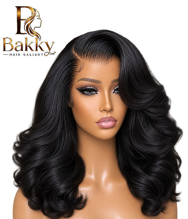 18-Inch Body Wave Human Hair Wig – 6×6 Lace, Side Part, Glueless, 250% Density