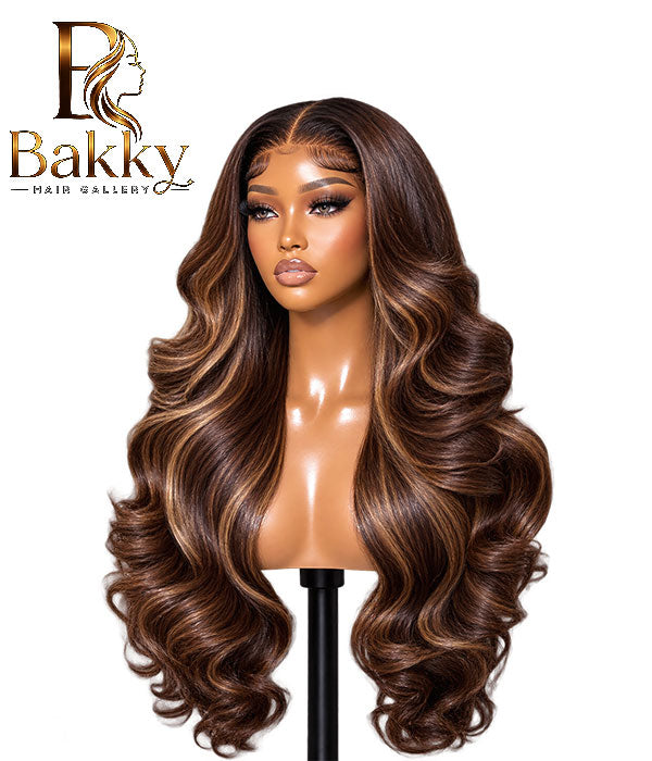 24-Inch Colorful Body Wave Human Hair Glueless Wig – 5×5 HD Lace, 250% Density