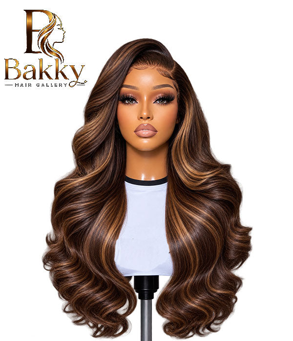 24-Inch Colorful Body Wave Human Hair Glueless Wig – 5×5 HD Lace, 250% Density